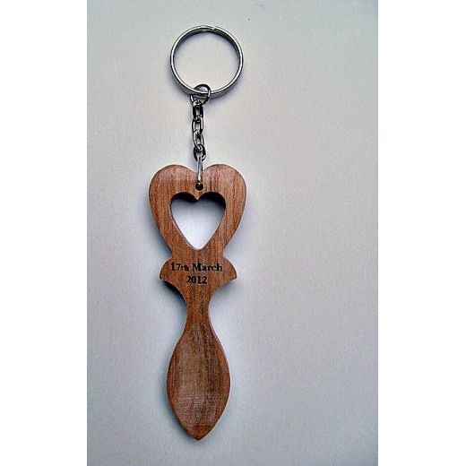 20 + Engraved Wooden Lovespoon Keyrings