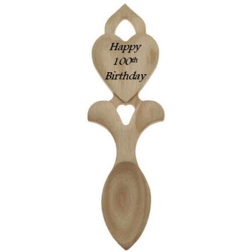 C20L - Happy 100th Birthday - Welsh Lovespoon