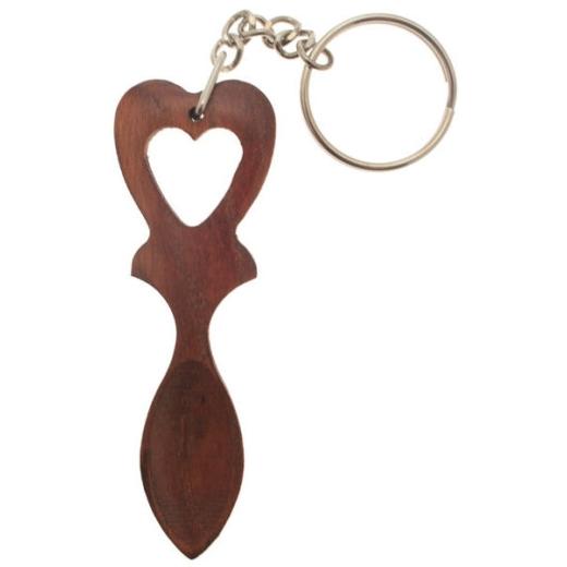 MJ4MK Wooden Lovespoon Keyring