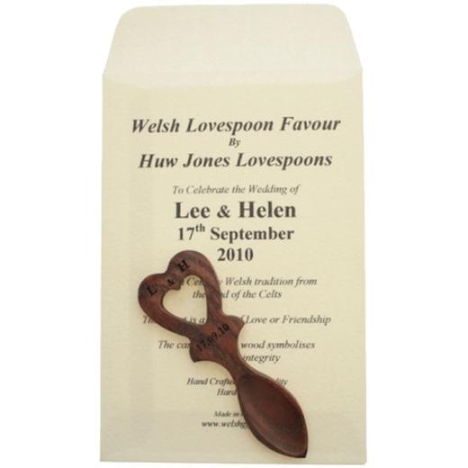 20 + Engraved Lovespoon Favours & Personalised Envelopes - MJ4M