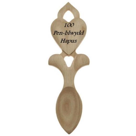 C20L - 100 Pen-blwydd Hapus (100th Birthday) - Welsh Lovespoon