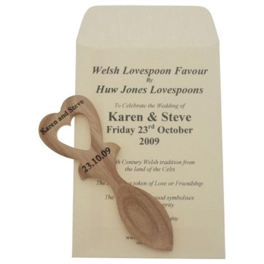 20 + Engraved Lovespoon Favours & Personalised Envelopes - HJ4L - (Full Size)