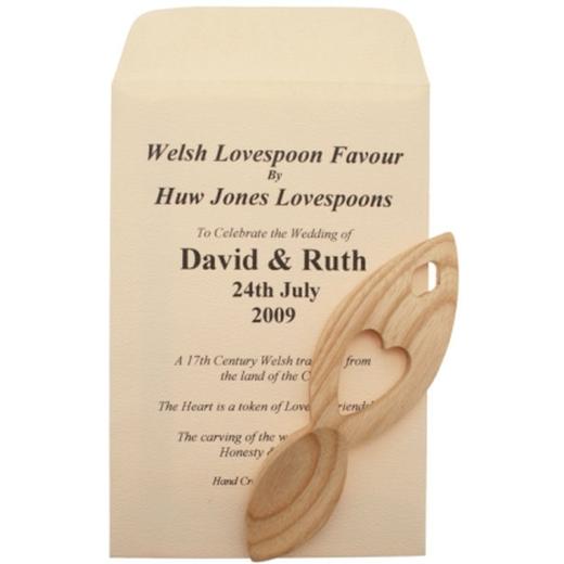 20 + Lovespoon Wedding Favours & Personalised Envelopes - HJ2L