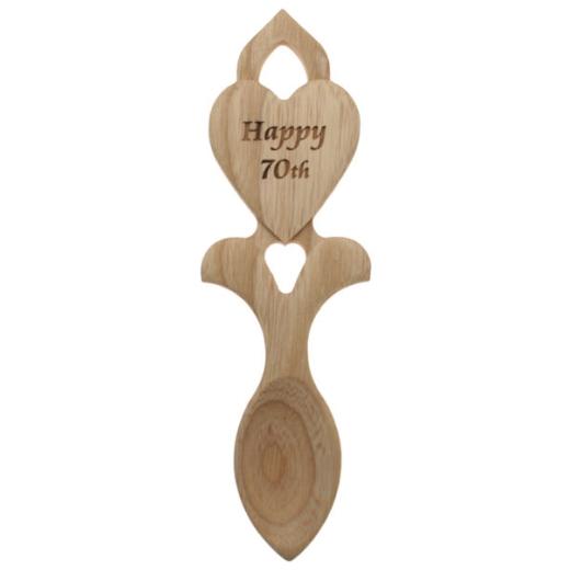 Welsh Lovespoon - C20L Happy 70th Love Spoon