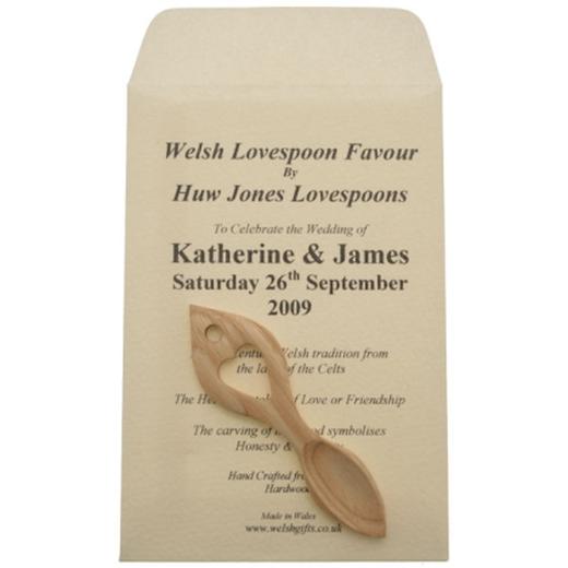 20 + Lovespoon Wedding Favours & Personalised Envelopes - MJ1L