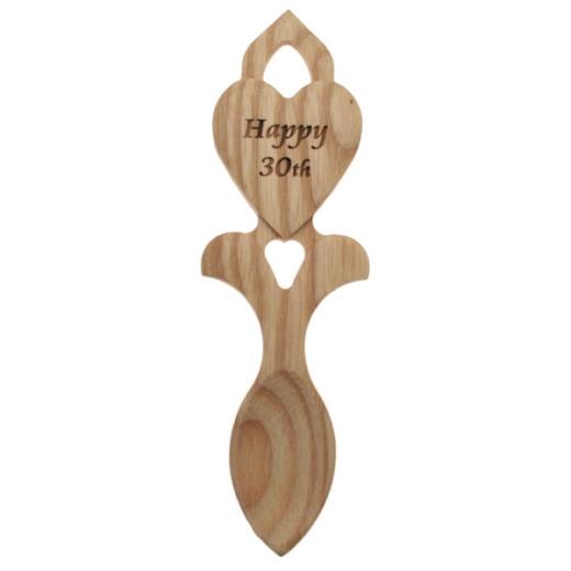 Happy 30th ~ Welsh Wooden Lovespoon