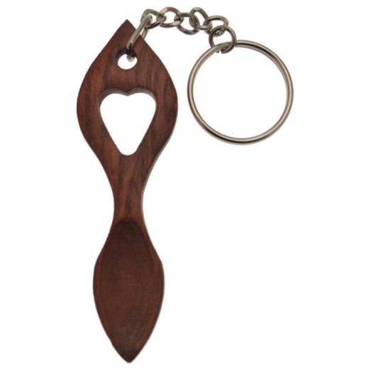 MJ1MK Wooden Lovespoon Keyring