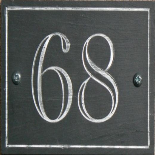 U - Welsh Slate House Plaque - Natural Finish (6x4x0.5)