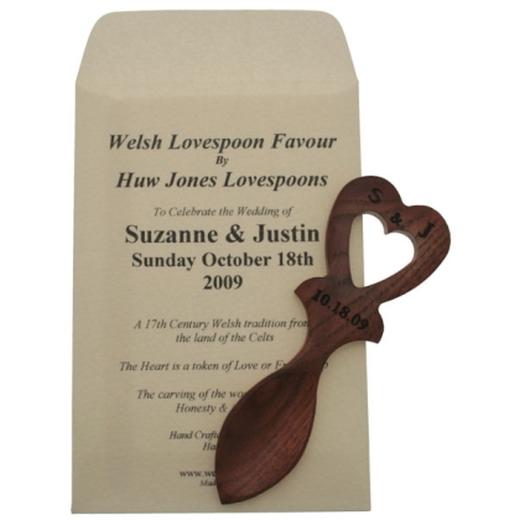 20 + Engraved Lovespoon Favours & Personalised Envelopes - HJ4M - (Full Size)