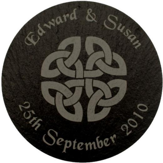 30 + Personalised Welsh Slate Coasters - Celtic Knot - Wedding Favours