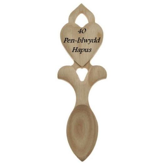 C20L - 40 Pen-blwydd Hapus (40th Birthday) - Welsh Lovespoon